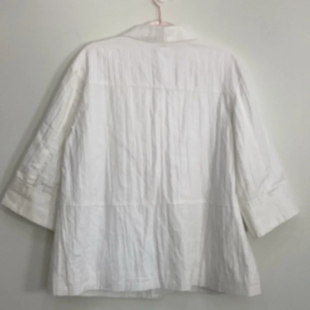 Coldwater Creek Blazer Crinkle Women's 14 Crinkle‎ Cotton Linen